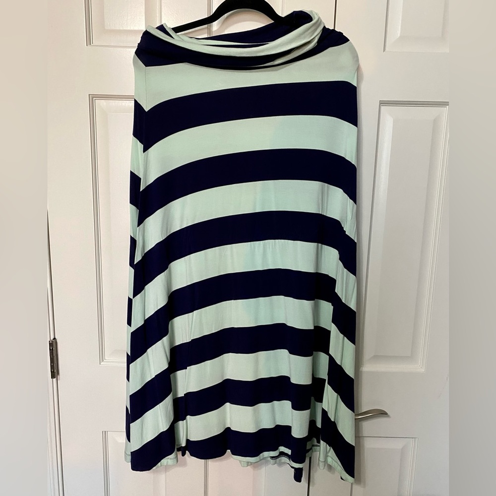 Gap Maxi Skirt - Mint & Navy Stripped - EUC - M
